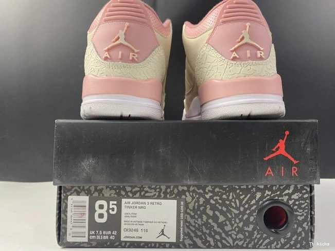 Rep TBK (W) Sail Jordan Air Pink Retro 3 Rust CK9246-116 0705